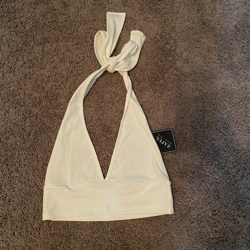 White Tie Halter Top